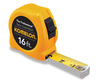 KOMELON 4916 Tape Measure, 16 ft L Blade, 3/4 in W Blade, Steel Blade, ABS Case, Yellow Case