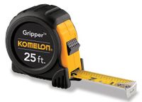 KOMELON GRIPPER 5425 Tape Measure, 25 ft L Blade, 1 in W Blade, Steel Blade, ABS Case, Black Case
