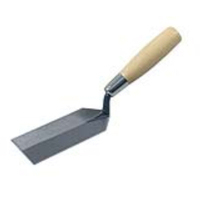 KRAFT TOOL HC151 Margin Trowel, 5 in L Blade, 2 in W Blade, Carbon Steel Blade, Wood Handle