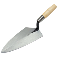 KRAFT TOOL RO110-11 1/2 Brick Trowel, Carbon Steel Blade, Contoured Handle, Hardwood Handle
