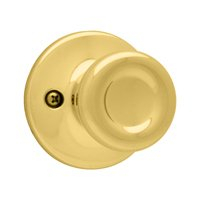 Kwikset 488T 3 Dummy Door Knob, 1-7/8 in Dia Knob, Polished Brass