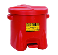 EAGLE 935FL Oily Waste Can, 10 gal Can, HDPE, Red, Foot-Operated Self-Closing Closure