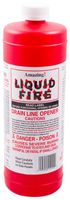 Liquid Fire LF-Q-12 Drain Opener, Liquid, Dark Amber, Slight Pungent, 32 oz Bottle