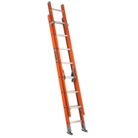 Louisville FE3200 Series FE3224 Extension Ladder, 23 ft 8 in H Reach, 300 lb, Fiberglass