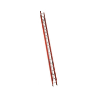 Louisville FE3240 Extension Ladder, 449 in H Reach, 300 lb, 1-1/2 in D Step, Fiberglass, Orange