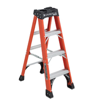 Louisville FS1400HD Series FS1404HD Step Ladder, 4 ft H, Type IAA Duty Rating, Fiberglass, 375 lb