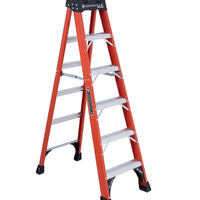 Louisville FS1400HD Series FS1406HD Step Ladder, 6 ft H, Type IAA Duty Rating, Fiberglass, 375 lb