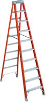 Louisville FS1510 Step Ladder, 10 ft H, Type IA Duty Rating, Fiberglass, 300 lb, 170 in Max Reach