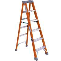 Louisville FS1512 Step Ladder, 12 ft H, Type IA Duty Rating, Fiberglass, 300 lb