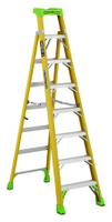 Louisville FXS1400HD Series FXS1408HD Step Ladder, 8 ft H, Type IAA Duty Rating, Fiberglass, 375 lb