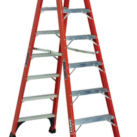 Louisville FM1400HD Series FM1408HD Step Ladder, 8 ft H, Type IAA Duty Rating, Fiberglass, 375 lb