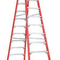 Louisville FM1400HD Series FM1414HD Step Ladder, 14 ft H, Type IAA Duty Rating, Fiberglass, 375 lb