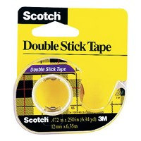 3M  Double-Sided Tape with Dispenser, Permanent, 1/2 X 250 Inches, Clear (MMM136)