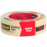3M Scotch Masking Tape for General Painting, 2050-1.5B, 1/5-Inch x 60-Yard, Tan