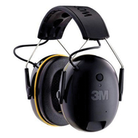 3M Worktunes 90543H1-DC-PS Hearing Protector, 24 dB SPL, Black/Yellow