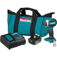 Makita XDT131 Impact Driver Kit, Battery Included, 18 V, 3 Ah, 1/4 in Drive, Hex Drive