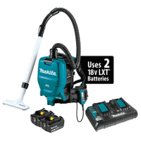 Makita XCV05PT Dry Dust Vacuum Kit, 53 cfm Air, 70 dB, HEPA Filter, 72 W, 18 V, Teal Housing