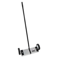 Magnet Source MFSM12 Push Magnetic Floor Sweeper, 12 in W Cleaning Path, Black/Silver