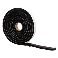 M-D 06577 Premium Weatherstrip Tape, 1/4 x 1/2 in W, 10 ft L, Rubber, Black