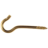 National 2041 #10, 2-1/16" Ceiling Hook in Solid Brass