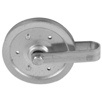 National V7633 4" Pulleys w/Fork, Axle Bolt and Nut in Galvanized