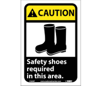 SIGN adh 7x10 C SAFETY SHOES REQ