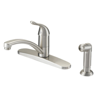 Boston Harbor 67534-1004 Kitchen Faucet, 1.8 gpm, 1-Faucet Handle, 4-Faucet Hole, Metal/Plastic, Bru