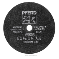 PFERD Universal Line PSF 69303 Flat Cut-Off Wheel, 3 in Dia, 3/8 in Arbor, 60 Grit, Coarse