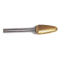 Champion SF SF3 Burr, 3/8 in Dia Cutter, 1/4 in Dia Shank, Straight Shank, Tungsten Carbide, Titaniu