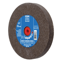 PFERD 61766 Bench Grinder Wheel, 8 in Dia, 1 in W, 1 in Arbor, 60 Grit, Aluminum Oxide Abrasive