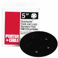 Porter-Cable Quicksand 13904 Replacement Pad, 5 in Dia, 5-Hole, Hook and Loop