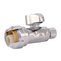 SharkBite 23336-0000LF Stop Valve, 1/2 x 1/4 in Connection, Compression, 200 psi Pressure, Brass Bod