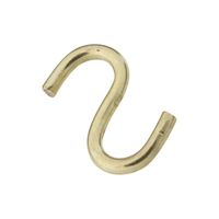National Hardware V2077 Series N121-780 Open S-Hook, 3/4 in, 5 lb Working Load, Brass