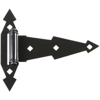 National 849 Series N165-480 Ornamental Spring T-Hinge w/ Removable Pin, 7 in, Steel, Black