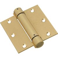 National 520 Series N184-556 Spring Hinge, 3-1/2 in, Removable Pin, Steel, Brass