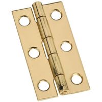 National V1800 Series N211-235 Decorative Narrow Hinge, 2 x 1 in, Solid Brass