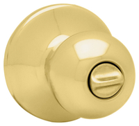 Kwikset 300P3CP Privacy Lockset, Polished Brass, Left, Right Hand, For: Bedroom, Bathroom Doors