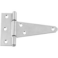 National Hardware N342-501 T-Hinge, 4 in, Stainless Steel, Fixed Pin