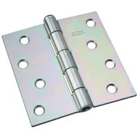 National 504 Series N140-020 Broad Hinge, 4 x 4 in, Steel, Zinc