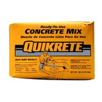 Quikrete 80LB0 Concrete Mix, Gray/Gray-Brown, Granular, 80 lb Bag