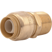 SharkBite U120LFA4 Adapter, 1/2 in, Push-to-Connect x MNPT, Brass, 200 psi Pressure