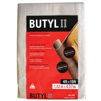 Trimaco 7-Ounce 4-Feet by 15-Feet Butyl II Two Layer Poly-Back Canvas Drop Cloth 85328