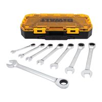DeWALT DWMT74733 Wrench Set, 8-Piece, Polished Chrome, Specifications: SAE Measurement