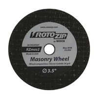 ROTOZIP RZMAS2 Cut-Off Wheel, 3-1/2 in Dia, 1/16 in Thick, 3/8 in Arbor, 30 Grit