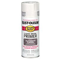 Rust-Oleum 7780830 Stops Rust Spray Paint, 12-Ounce, Flat White Clean Metal Primer