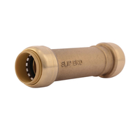 SharkBite U3016LFA Slip Pipe Coupling, 3/4 in, Brass, 200 psi Pressure