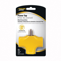 PowerZone ORAD0200 Outlet Tap, 125 V, 3-Outlet, Yellow