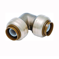 SharkBite U274LFA Reducing Pipe Elbow, 3/4 x 1/2 in, 90 deg Angle, Brass, 200 psi Pressure