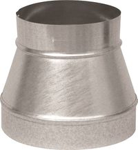 Imperial GV1202 Stove Pipe Reducer, 7 x 6 in, 26 ga Thick Wall, Black, Galvanized