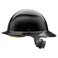 LIFT DAX Series HDF-15KG Full Brim Hard Hat, 6-Point Suspension, Black, Class: G